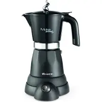 Ariete Moka Aroma -mutteripannu, 6 kuppia, muovi, alumiini, ruostumaton teräs, musta