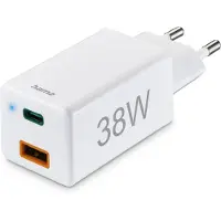 Ginza.se Quick Charger, 1x USB-C PD, 1x USB-A QC, Mini-Charger, 38 W, white