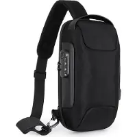 INF Crossbody laukku vettä hylkivällä kankaalla Musta