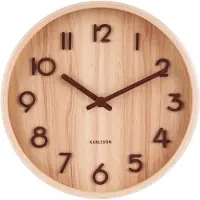 Karlsson Wall Clock Pure Small Dark Basswood - Beige - Ø22CM