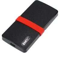 Emtec X200, 512 GB, USB Type-C, 3.2 Gen 1 (3.1 Gen 1), 450 MB/s, Musta, Punainen (ECSSD512GX200)