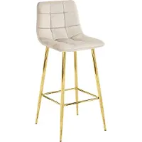 Leobert Arceto moderni baarijakkara, hiekansävyinen sametti, 102 cm