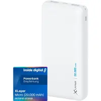 XLayer 217286, 20000 mAh, Litium polymeeri (LiPo), Valkoinen