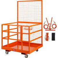 Vevor -haarukkatrukin turvahäkin työtaso 43 x 45 tuumaa 1400 lbs / pyörät antennille
