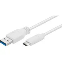 Microconnect 3.2 Gen1 USB-C - USB-A -kaapeli, 2m, valkoinen