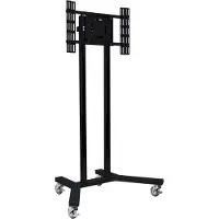 B-Tech AV LARGE UNIVERSAL FLAT SCREEN TROLLEY / FLOOR STAND (VESA 600 X 400) - 1.6M Ø50MM POLES (BT8504/BB V2)