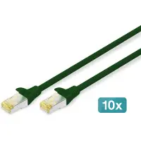 Digitus CAT 6A S-FTP PATCH CORD, CU, LSZH AWG 26/7, LENGTH 0.5 M, 10 PIECES, COLOR GREEN (DK-1644-A-005-G-10)