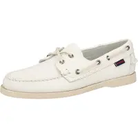 Sebago for man. 7000H00 Docksides leather boat shoes Portland white (43), Flat, Laces, Casual