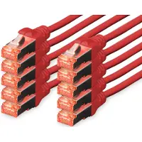 Digitus CAT 6 S-FTP PATCH CORD, CU, LSZH AWG 27/7, LENGTH 2 M, 10 PIECES, COLOR RED (DK-1644-020-R-10)