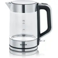 Severin WK 3420 -vedenkeitin, 1,7 l, 2200 W, lasi/ruostumaton teräs