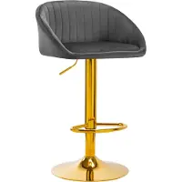 Activeshop Qs-B16G Harmaa Samettinen Baarituoli