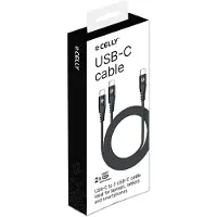 Celly USB-C -kaapeli, 100 W, 1,3 m, musta