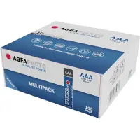 Agfa 110-859361, Kertakäyttöinen akku, AAA, Alkali, 1,5 V, 100 kpl, Musta, Sininen, Punainen, Valkoinen