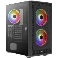 Aerocool Graphite G-BK-v2 -miditornikotelo ikkunalla ja RGB-valaistuksella, musta