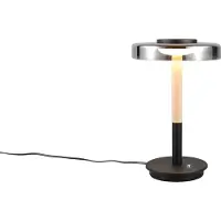 TRIO Celeste LED pöytävalaisin 35cm 10W 3000K musta/kromattu/puu