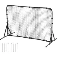 Vevor -jalkapallon palautuslaite, 6x4FT rautajalkapalloharjoitteluvälineet, urheilujalkapallon palautusseinä, kaksipuolinen palautusverkko, helppo koota, täydellinen takapihan harjoitteluun, yksinharjo
