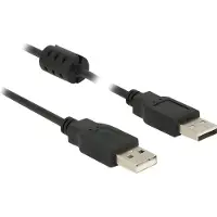 DeLOCK 2m, 2xUSB 2.0-A, 2 m, USB A, USB A, USB 2.0, Uros/uros, Musta (84891)