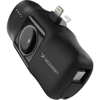 Wozinsky WF16-YLS 5000mAh Lightning-virtapankki sisäänrakennetulla USB-C-kaapelilla ja Apple Watch -laturilla - 15W - musta