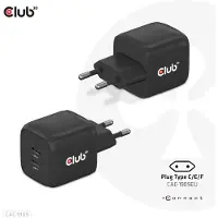 Club 3D 45W GaN-verkkovirtalaturi, 2x USB-C PD3.0, musta
