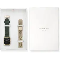 Rosefield lahjapakkaus sis. The Boxy black Forest rannekello ja musta nahkaranneke BFGMG-X237