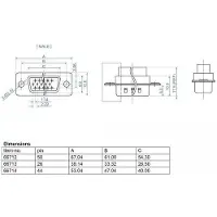 DeLOCK 66712, D-Sub HD 50 Pin, Musta, Hopea, Naaras, Suora, Metalli, -40 - 105 °C