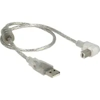 DeLOCK 84811, 0,5 m, USB A, USB B, USB 2.0, Uros/uros, Hopea, Läpinäkyvä