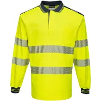 Portwest T184 keltainen/sininen pitkähihainen Hi-Vis poolopaita
