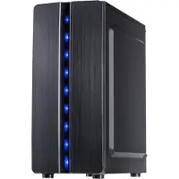 Inter-Tech 88881309, Mini Tower, PC, Musta, ATX, ITX, mikro ATX, Koti /Toimisto, Sininen