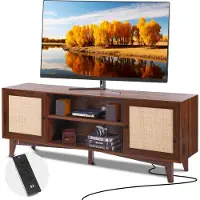 Vevor rottinki-TV-taso 191 cm boheemi TV-taso pähkinäpuu