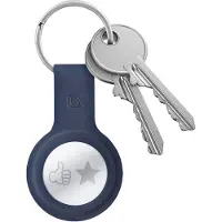 Crong Silicone Case with Key Ring - Protective keychain case for Apple AirTag 1/2 - navy blue