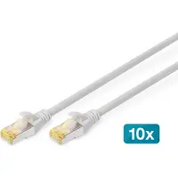 Digitus CAT 6A S-FTP PATCH CORD, CU, LSZH AWG 26/7, LENGTH 0.5 M, 10 PIECES, COLOR GREY (DK-1644-A-005-10)