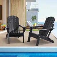 Vevor Adirondack -tuoli muovista, 2 kpl:n sarja, kannettava, kokoontaitettava tulisijatuoli, ulkokäyttöön tarkoitettu Adirondack-patiotuoli kupinpidikkeellä, rentouttava käsinoja, ergonominen, puutarh