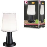 Paulmann LED-aurinkokäyttöinen pöytälamppu Ilanga, antrasiitti, 30 cm, IP44 himmennettävä, Musta, Synteettinen materiaali, Moderni, aurinkokennovalaisin