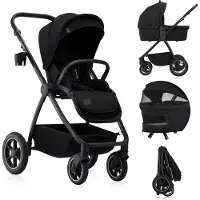 Lionelo Meril 2-in-1 Yhdistelmävaunut, Black Onyx