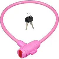 Relaxdays Polkupyörän lukko avaimella 70 cm., vaaleanpunainen