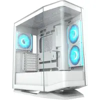 Cougar CGR-58M6W-RGB, Midi Tower, PC, Valkoinen, ATX, CEB, EATX, mikro ATX, Mini-ITX, Metalli, Muovi, Karkaistu lasi, Pelaaminen