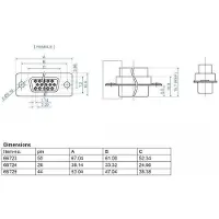 DeLOCK 66725, D-Sub HD 44 pin, Musta, Hopea, Naaras, Suora, Metalli, -40 - 105 °C