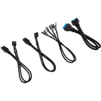 Corsair Premium Sleeved Front Panel Extension Kit -kaapelisarja, 30cm, musta