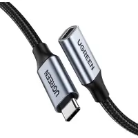 UGREEN US372 80810 USB-C - USB-C PD QC -kaapeli 100W 5A 10Gbps 0.5m - harmaa