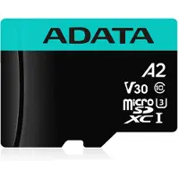 ADATA Premier Pro 128 Gt MicroSDXC UHS-I U3 V30 A2 -muistikortti + SD-adapteri, musta, sininen