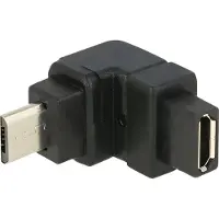 DeLOCK – Adapter USB 2.0 Micro-B male > USB 2.0 Micro-B female angled up (65669)