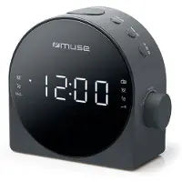 Muse Dual Alarm Clock radio PLL radio M-185CR AUX in,