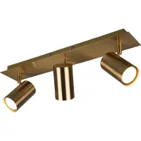 TRIO Lighting Marley, antiikkimessinki, 3-valo, 3 valoa Marley, himmennettävä, Pronssi/messinki, Olohuone/ruokailutila, Metalli, Moderni