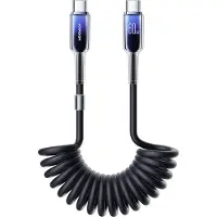 JOYROOM S-A43 Crystal-Clear Series 60W USB-C - USB-C spiral cable 1.5m - black