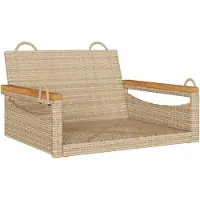 vidaXL Keinutuoli, beige, 63x62x40 cm, polyrottinki