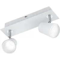 TRIO Lighting LED-spotti Narcos - 2-lamppuinen, Valkoinen/opaali, Olohuone/ruokailutila, Metalli, Moderni