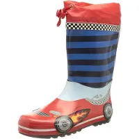 Playshoes Kumisaappaat 'Rennwagen' sininen / punainen / valkoinen