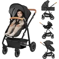 Lionelo Amber 3-in-1 Yhdistelmävaunut, Grey Graphite