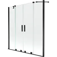 Mexen Kylpyseinä Velar Duo II, musta, 140x150 cm