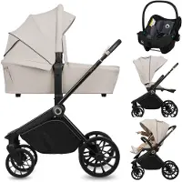 Lionelo MIKA Plus 3-in-1 Yhdistelmävaunut, Beige Sand